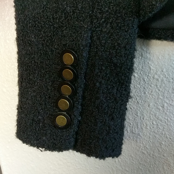 Women's Club Monaco Black Wool Blend Jacket Sz 10 - Picture 4 of 6